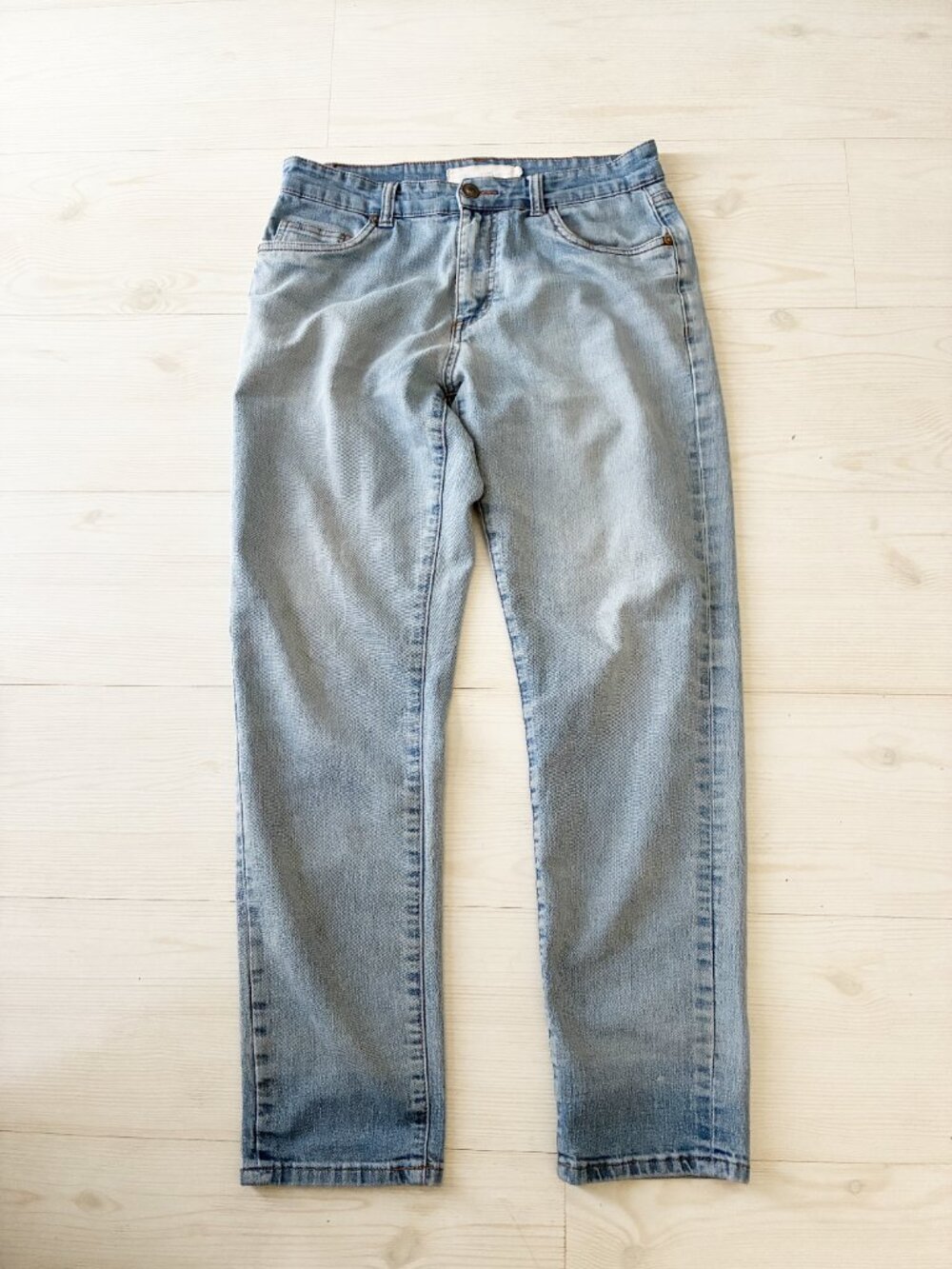 Stitches & Rivets Vintage Light Wash Jeans Stretch Straight Leg 30x30